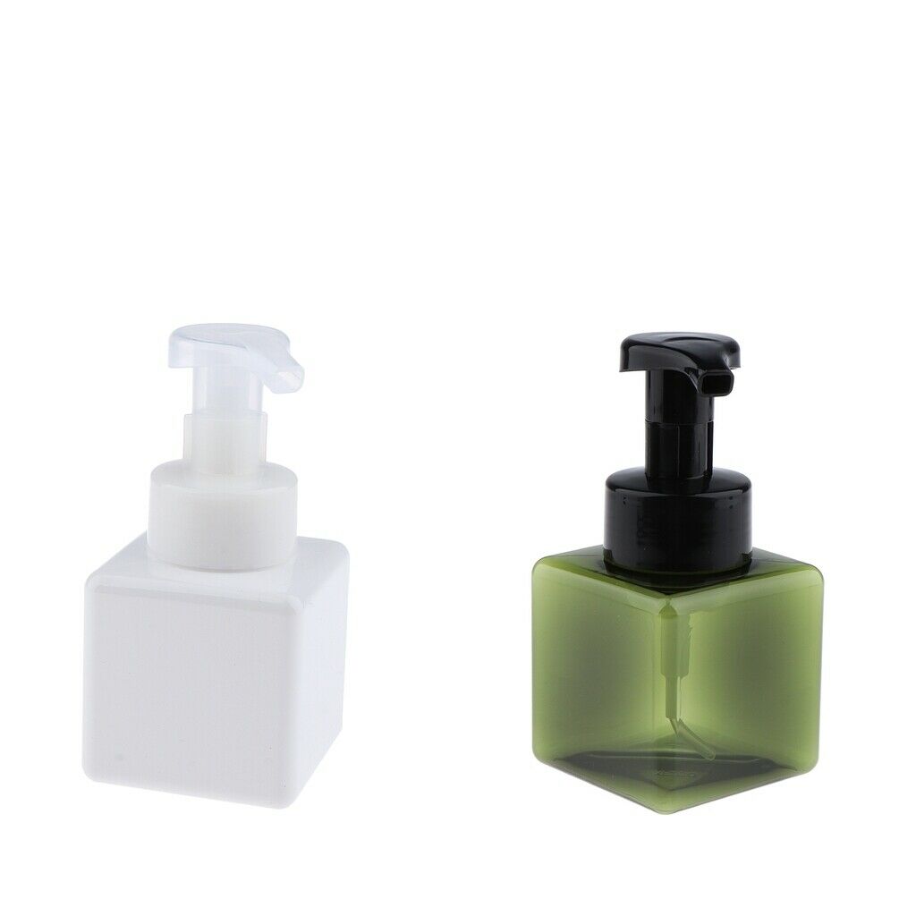 Empty Foam Dispenser Pump Bottle Facial Cleanser Container 250ml White Green