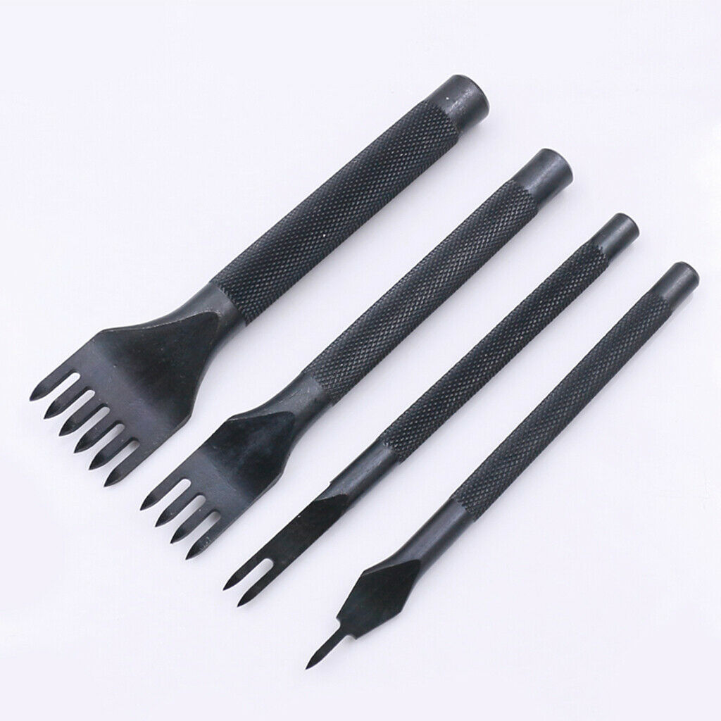 4pcs 3mm Pricking Leather Punching Stitching Punch Tool Set 1+2+4+6 Prong