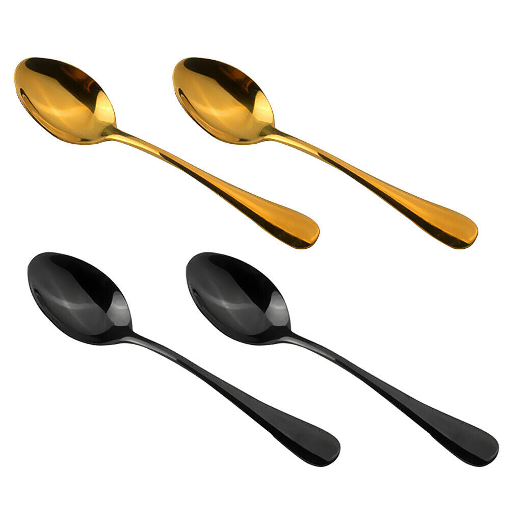4pcs Stainless Steel Cutlery Table Dinner Soup Tea Spoons Tableware