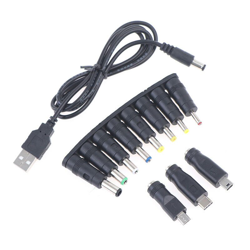11Pcs DC Power Adapter Conversion Head(3.5-6.4mm/USB/Type-C)+5.5*2.1mm USB Ca TH