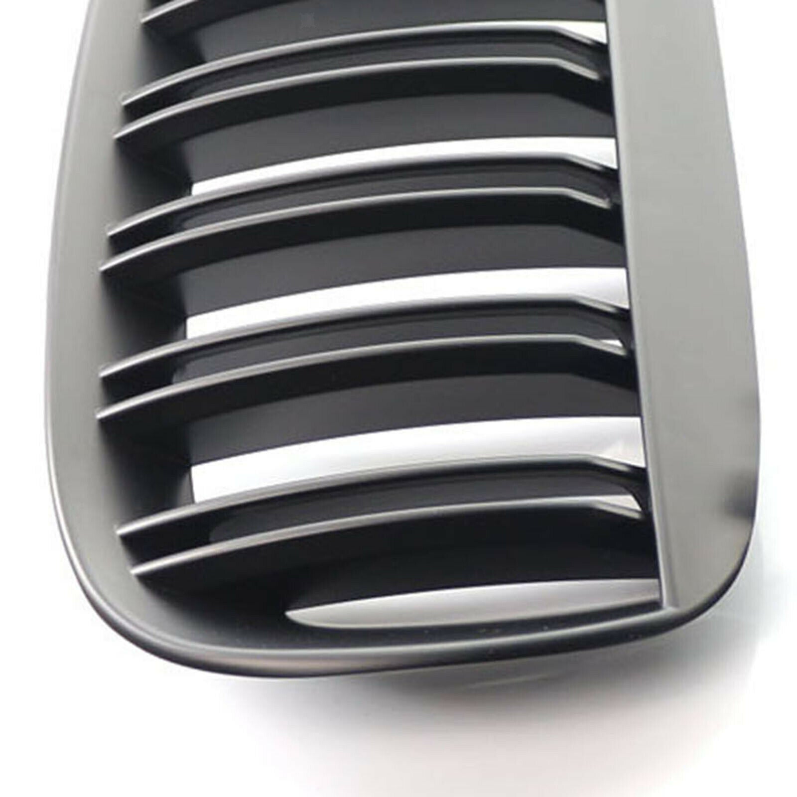 Black Double Slats Front Grille Grill for BMW E63 Accessories Easy Install