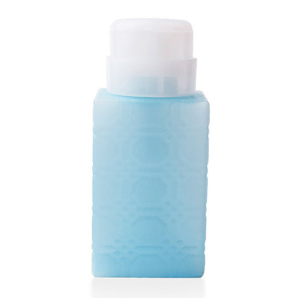 220ml Nail Art Tips Empty Dispenser Nails Remover Pumping Bottle Blue Square