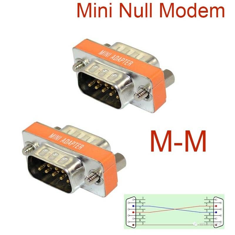 High Quality Mini Null Modem DB9 Male to DB9 Male plug Adapter Gender Changer