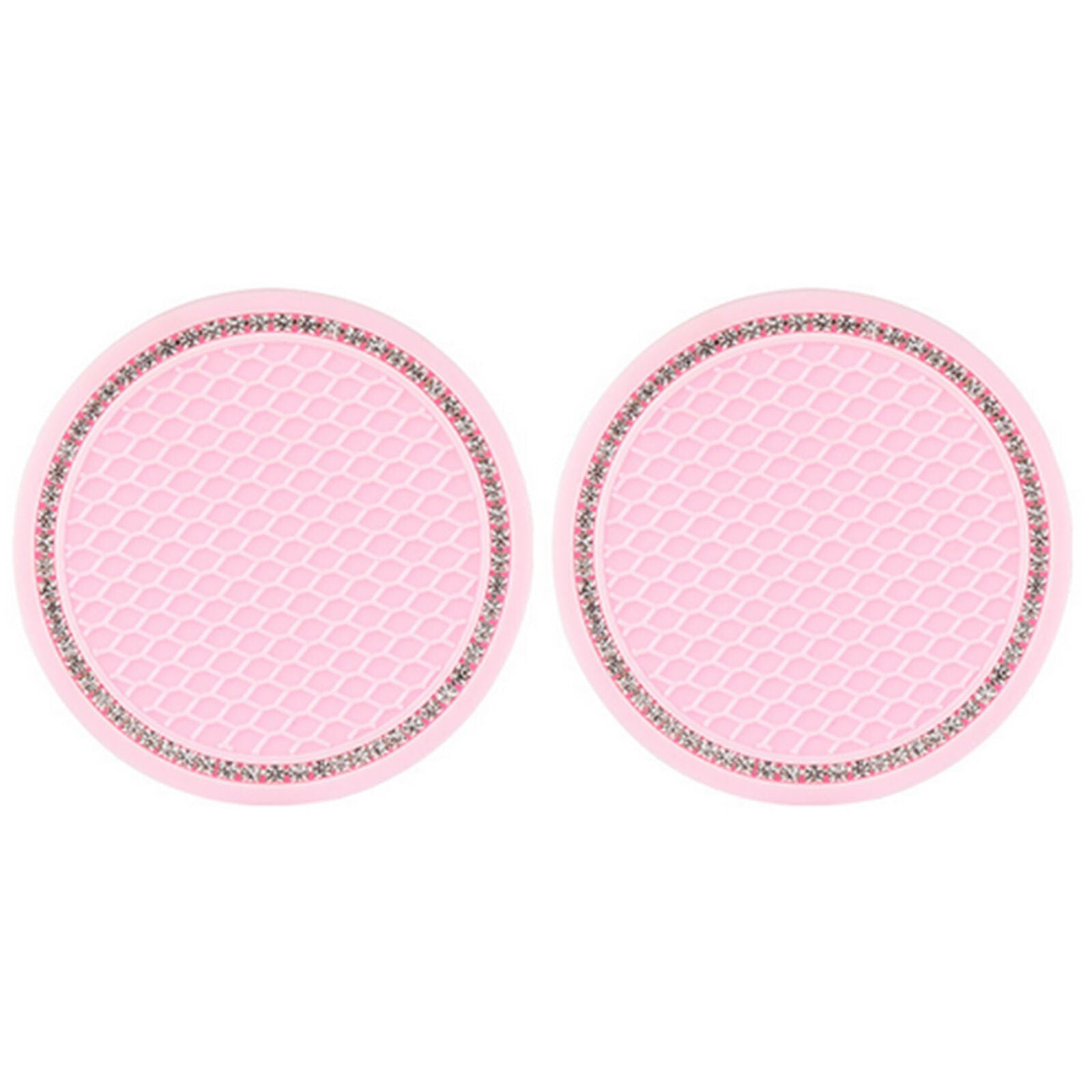 Car Accessories For Women Pink Bling Rhinestone Cup Holder Insert Coaster 2PCS