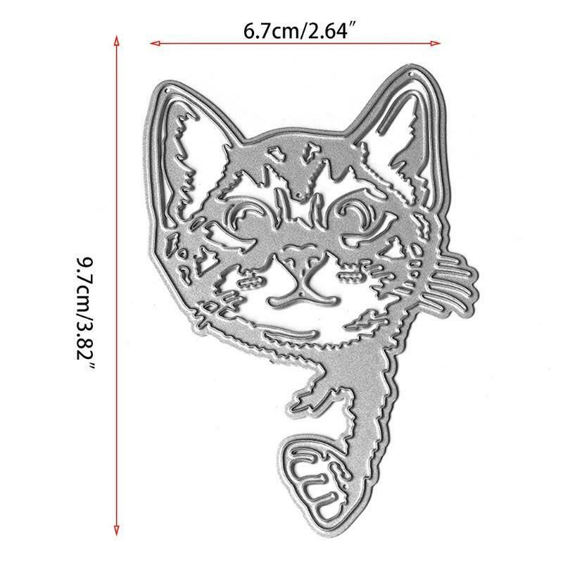 Cat Metal Cutting Dies Stencil Scrapbooking DIY Album Stamp Paper Card Mold