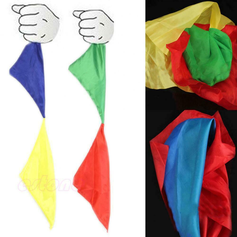 2Pcs Magician Juggling Close-up Magic Silk Scarf Stage Illusions Accessories