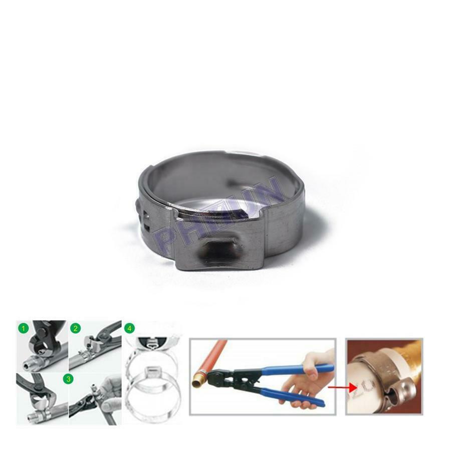 90x Single Ear Car Hydraulic Hose Clamps Clips Pipe Fuel Air Pipe Clamps 7 Sizes