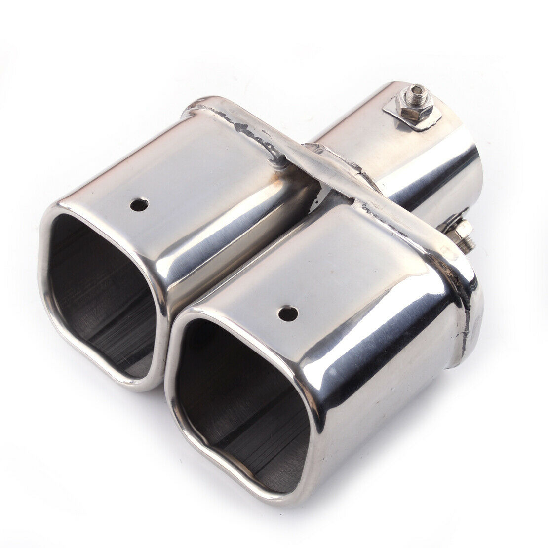 63 mm Stainless Steel Rear Dual Exhaust Pipe Tail Muffler Tip Throat Tailpipe