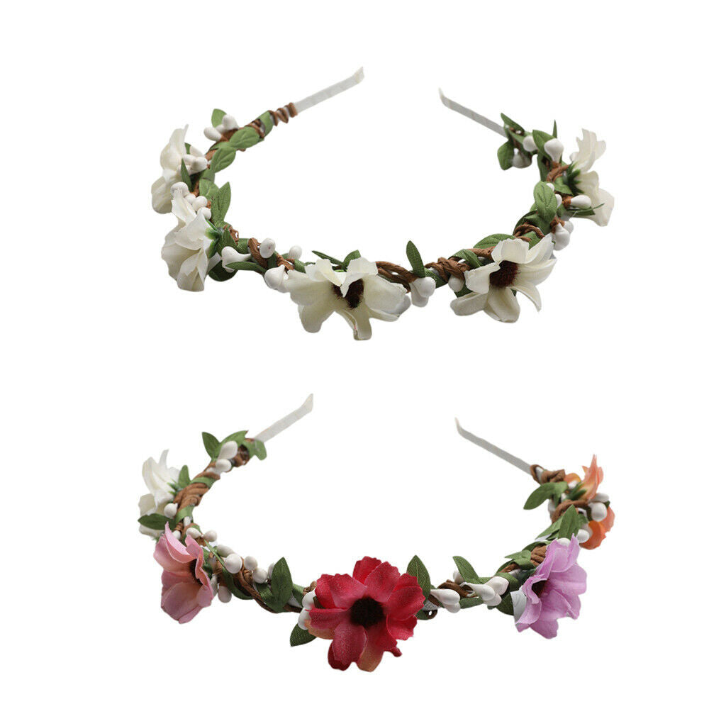 Flower berry Hairwear Headband bridal wedding floral hairhoop  beige