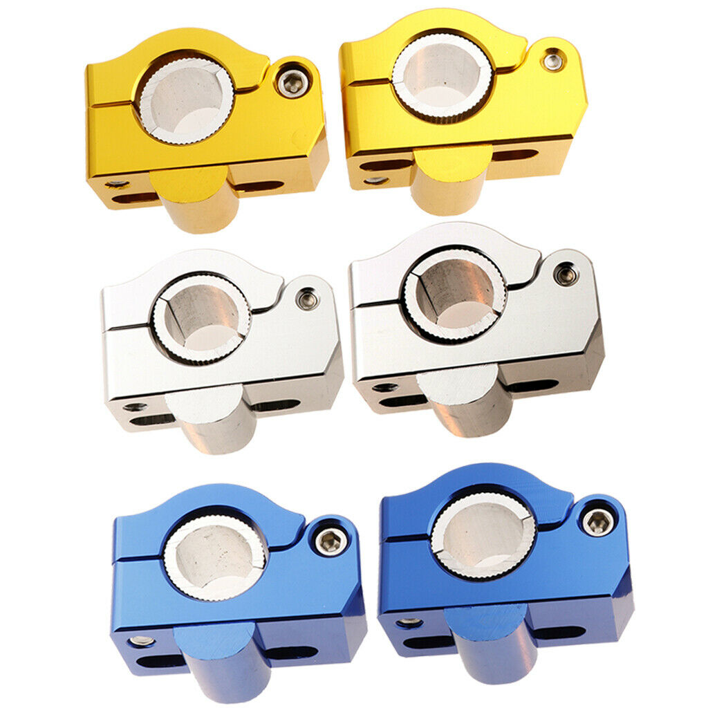 Universal 22mm CNC Motorbike Fork Tube Clip Mounts Handle Clamp Riser Blue