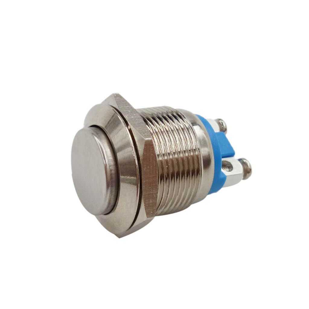 19mm Starter Switch Momentary Push Button Nickel Plated Brass Metal