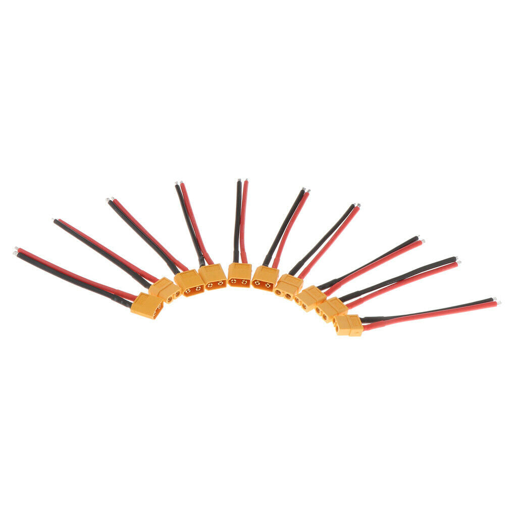 10Pair Silicone XT-60 Male Female Connector Wire 2Pin for RC Battery DIY