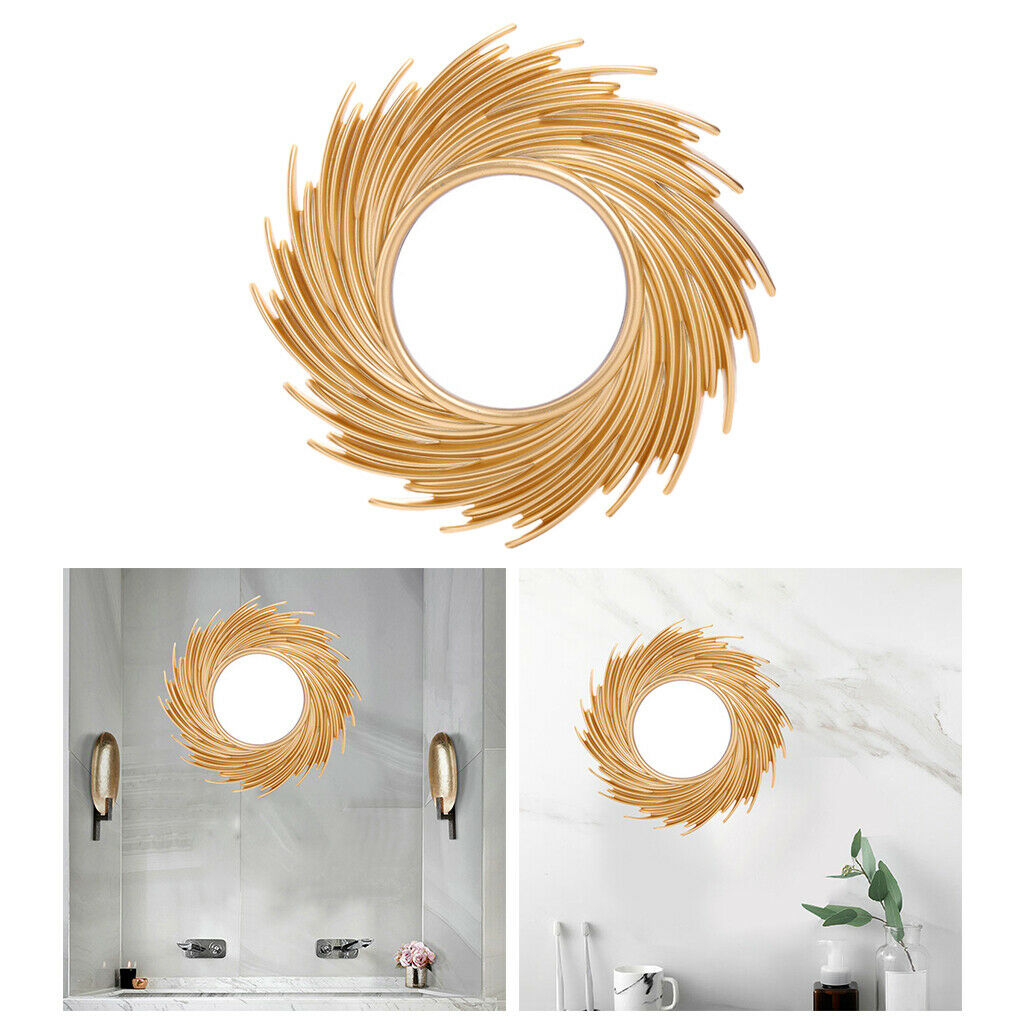European Style Relief Hanging Sun Shaped Mirror Bathroom Living Room Vanity