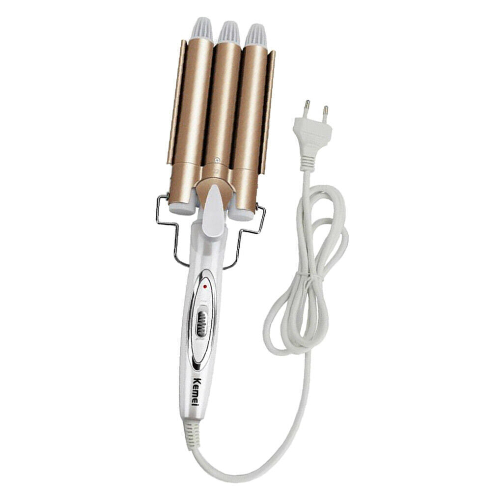 Pro Salon Barber Stylist Three Barrel Hair Curler 2-in-1 Twisted EU Plug