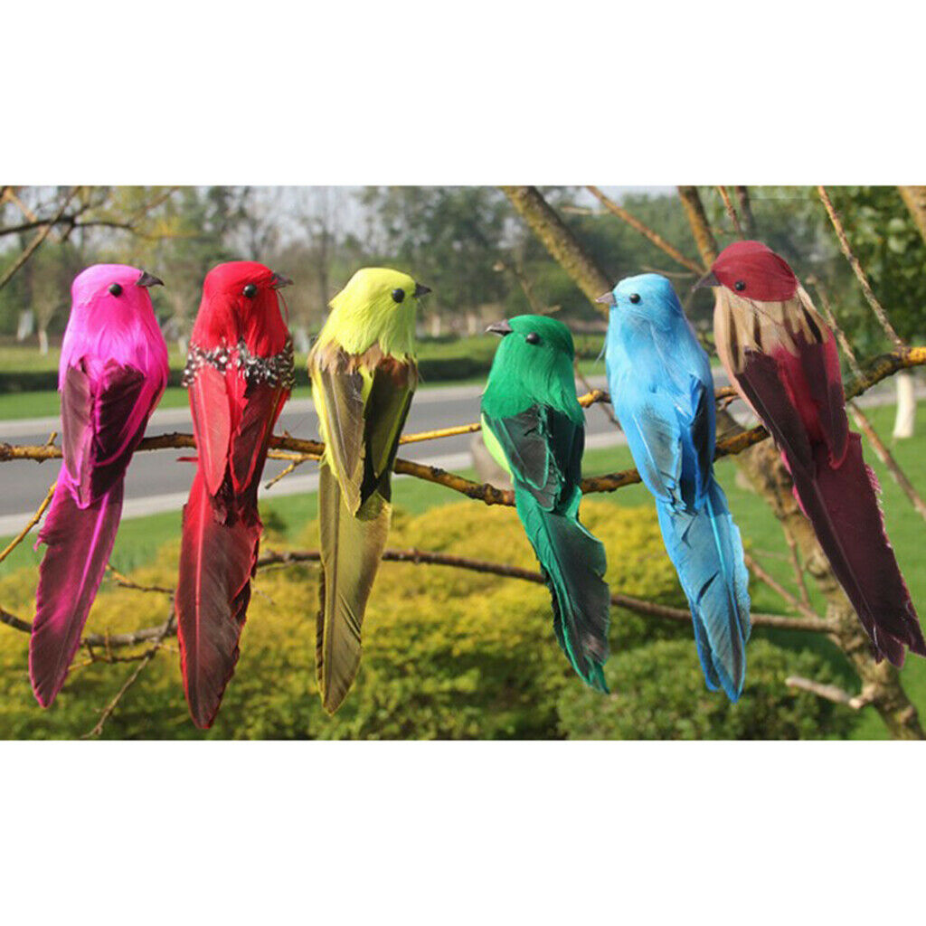 3pcs Feathered Craft Birds Artificial Foam Birds Photo Prop