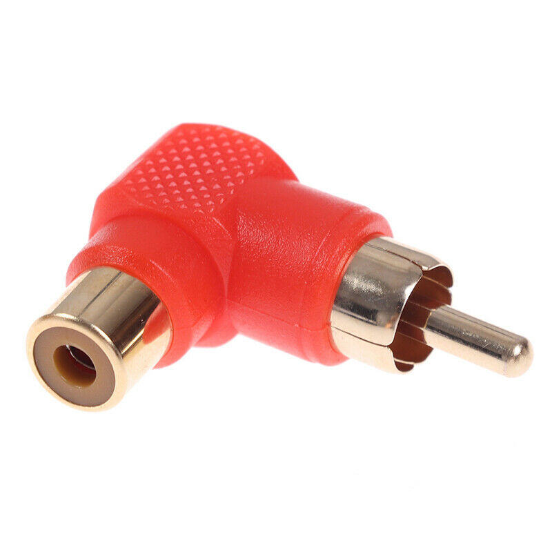 1Pair 90 Degree RCA Right Angle Connector Plug Adapters M/F Elbow Audio Adap Qx