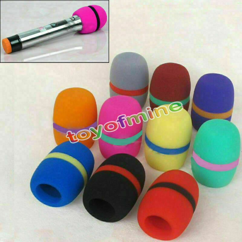 Hot 10 PCS Colorful Handheld Stage Microphone Windscreen Foam Mic Cover Karaoke
