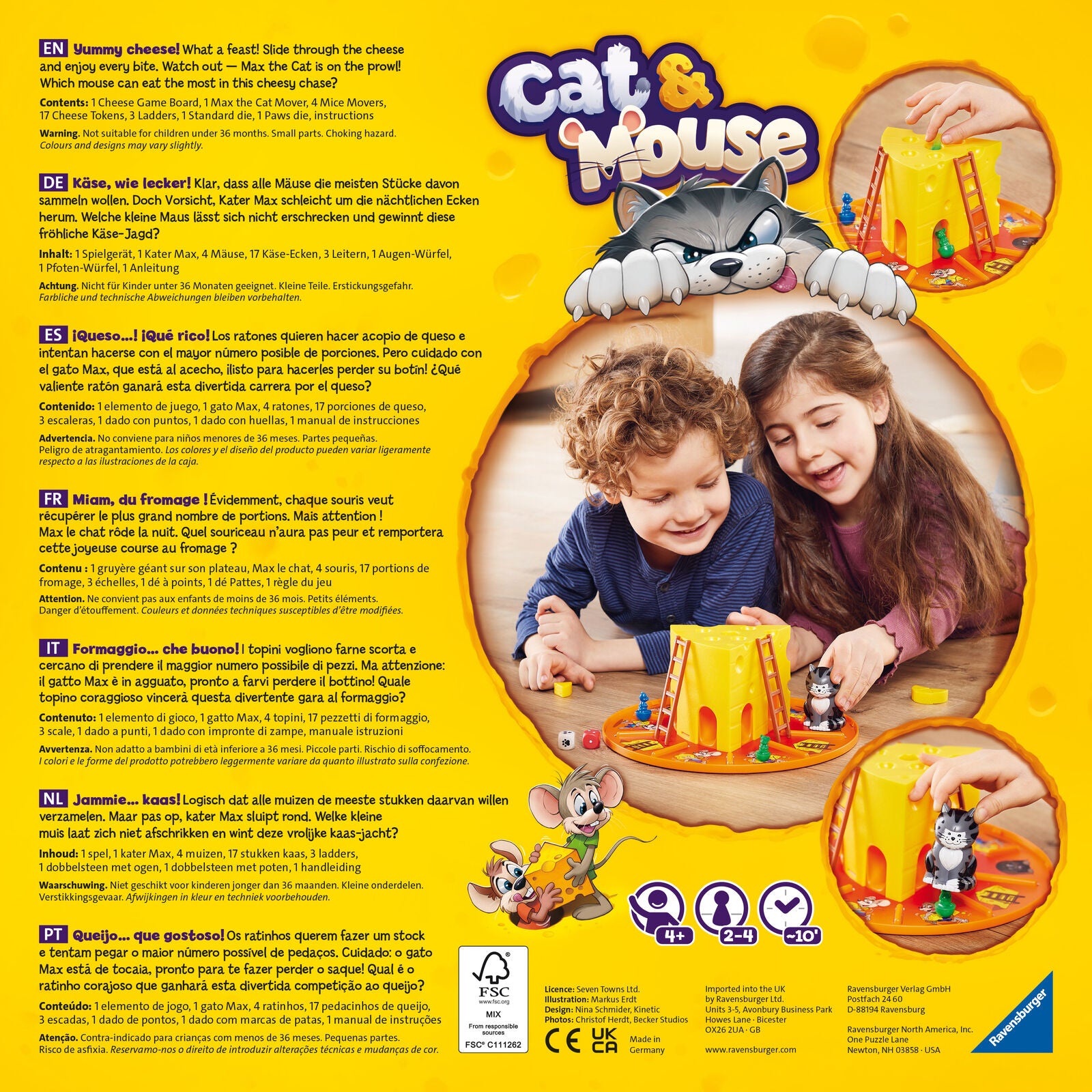 24558 Ravensburger Cat & Mouse Fun Game Family Children Kids Age 4 Years+
