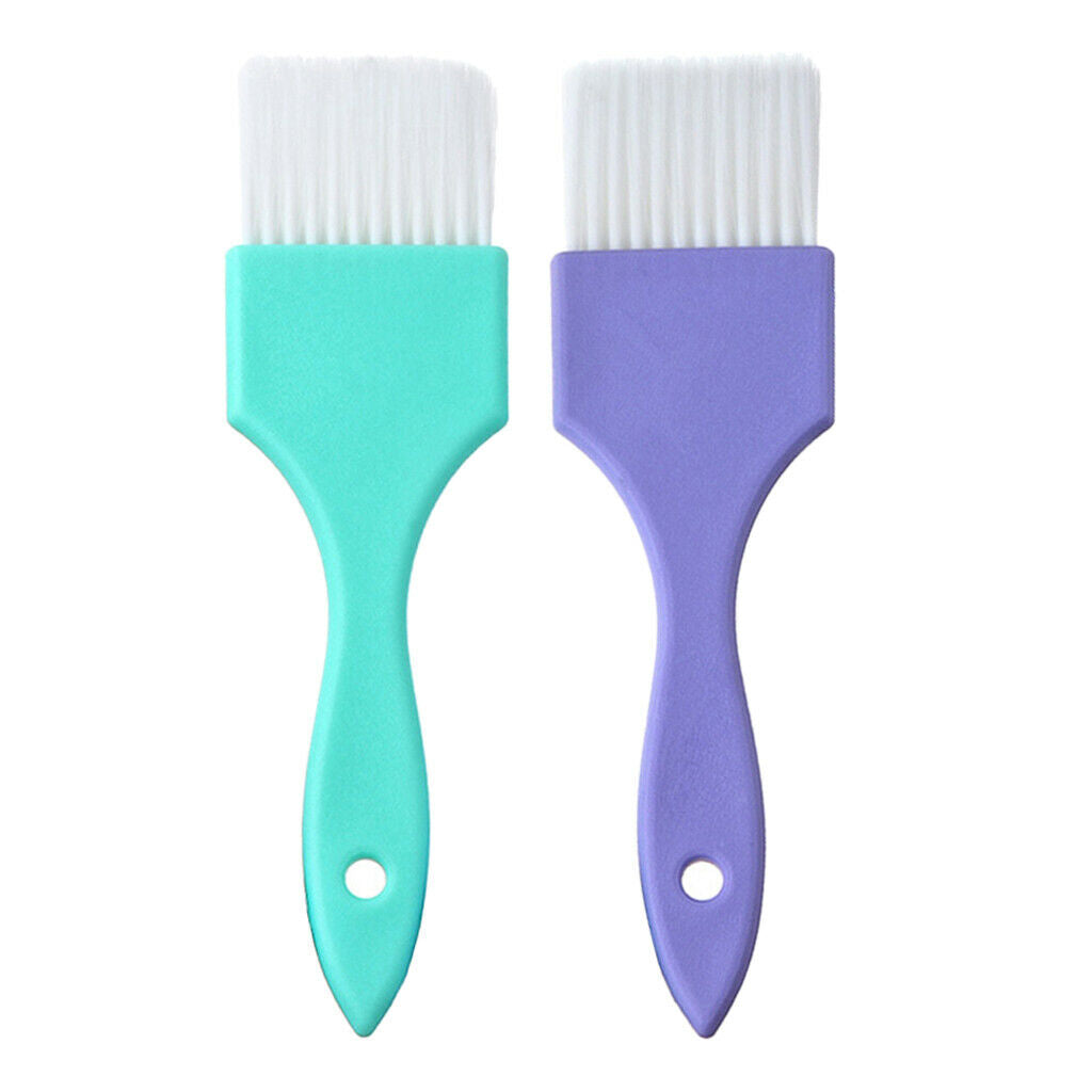 2x Stylist Hair Dye Tint Brush Applicator for Bleach Balayage Blue+Purple