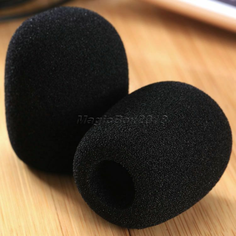5Pcs 45x15mm Black Mini Karaoke DJ Microphone Windscreen Sponge Foam Mic Cover