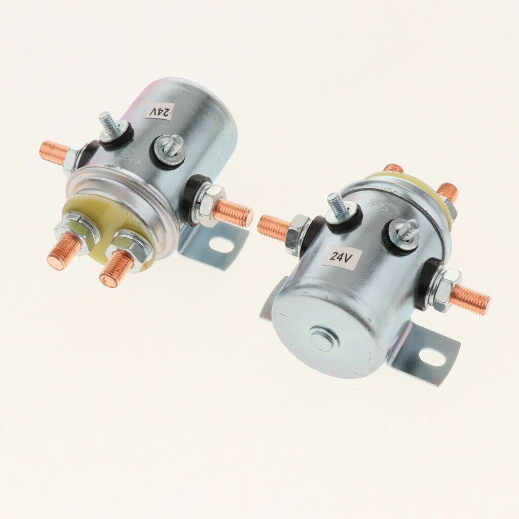 2x Solenoid Relay Switch 6-Terminal for Winch Golf Cart Continuous Duty 24V