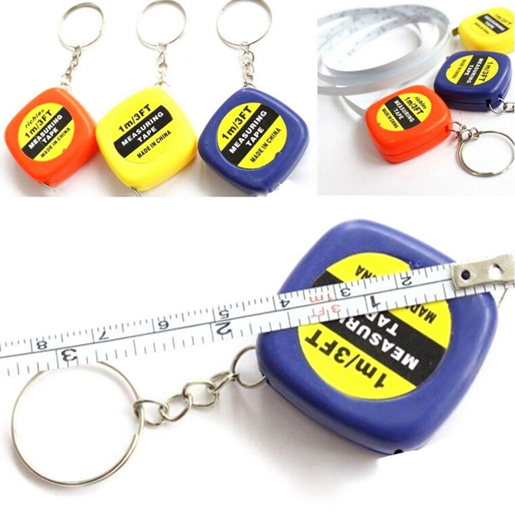 Mini Keychain Key Ring Easy Retractable Steel Tape Measure Pull Ruler 1.l8