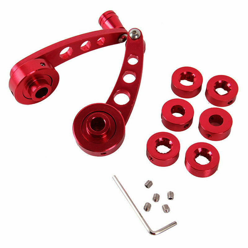 One Pair Red Auto Vehicles SUV Glass Window Winder Crank Handle Knob Accessories