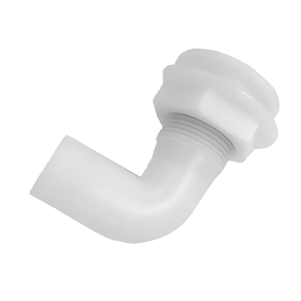 1" White Plastic Thru-Hull Bilge Pump Hose 90 Ddgree Fits for Boats