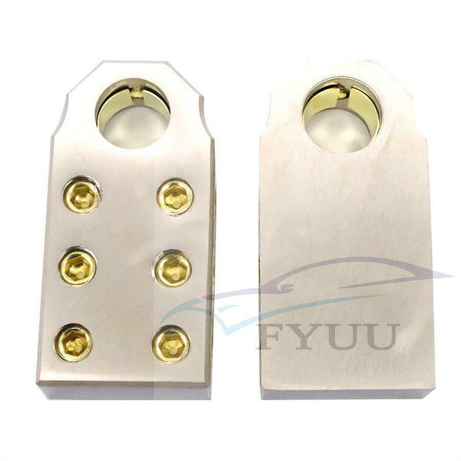 2X Car Battery Terminal Clamp Post 1/0 2 4 8 GA AWG Gauge Positive Negative Port