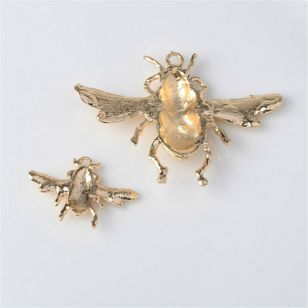 6pcs Metal Bee Shape Flatback Sewing Button Garment Bags Decor Applique