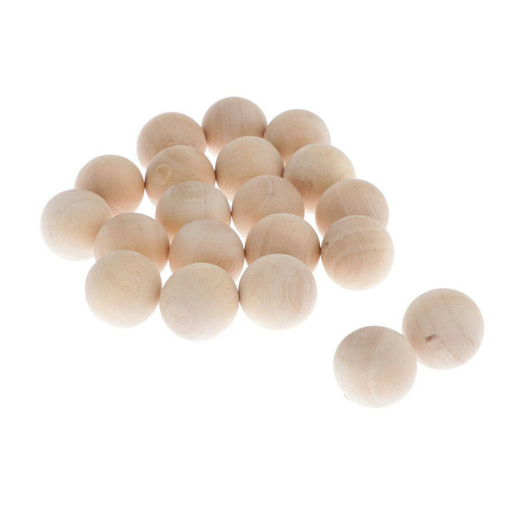 MagiDeal 50 Pieces of Solid Wood Balls Without Holes for Making Balls