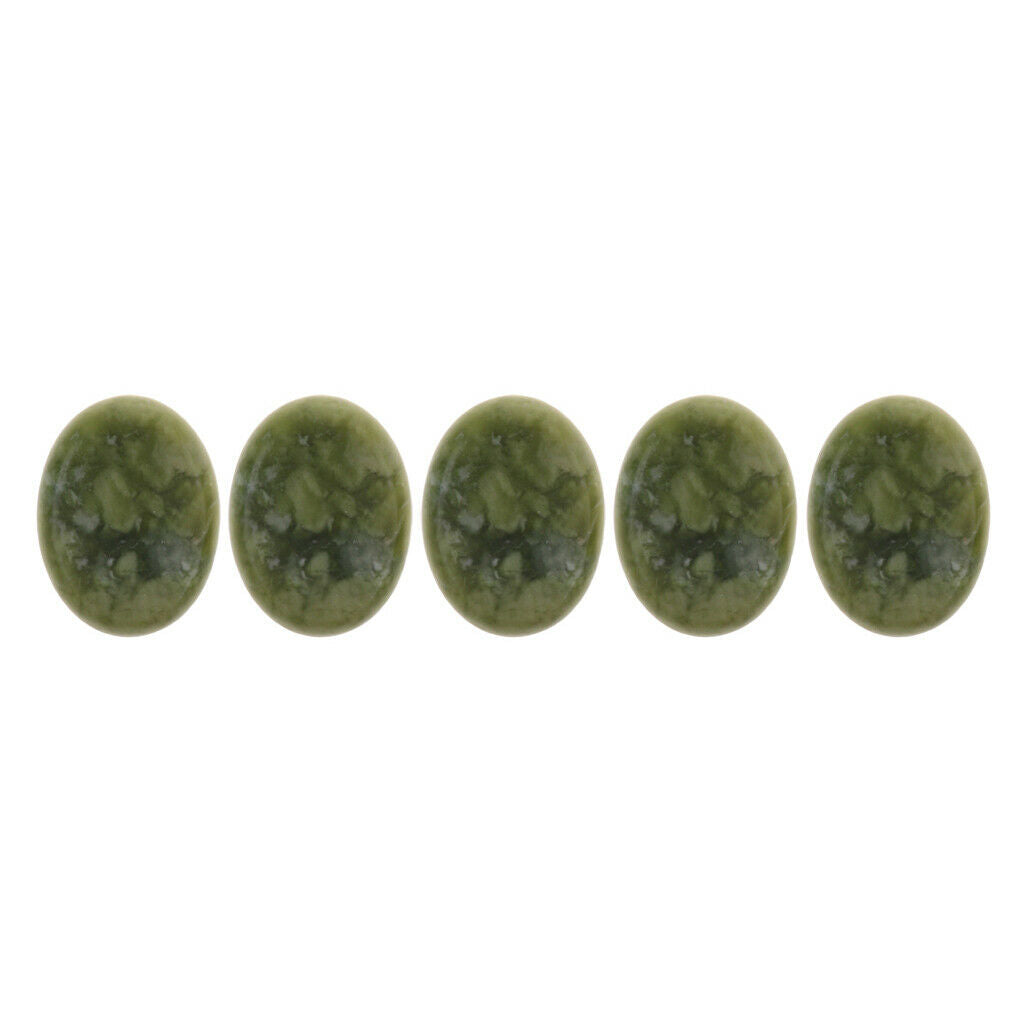 5Set Oval Natural Massage Energy Jade Stones for Hot Spa Fatigue Relief