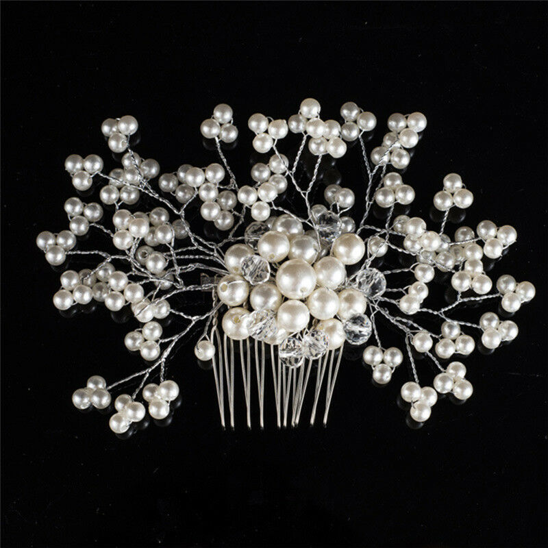Flower Wedding Hair Pins Bridesmaid Crystal Diamante Pearls Bridal Clips G.l8