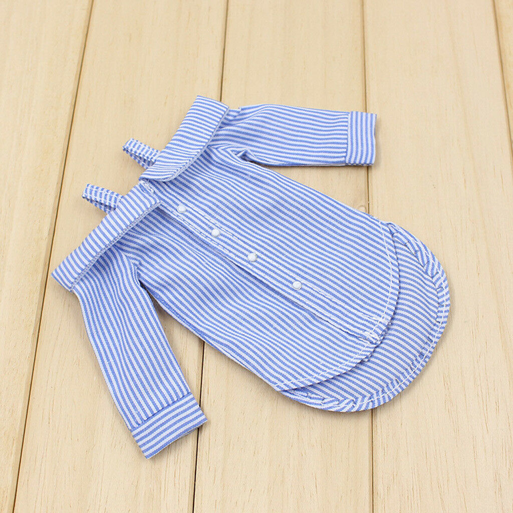 Striped Shirt Leaking Shoulder Tops Party Outfit for 12inch Blythe Momoko Licca