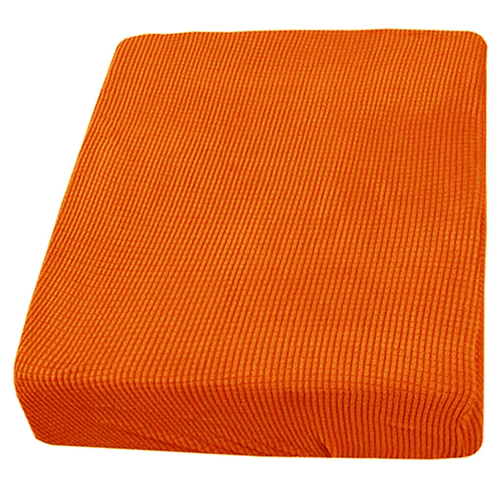 2Pcs 1 Seater Orange Stretch Sofa Futon Seat Bench Cushion Slip Cover Couch