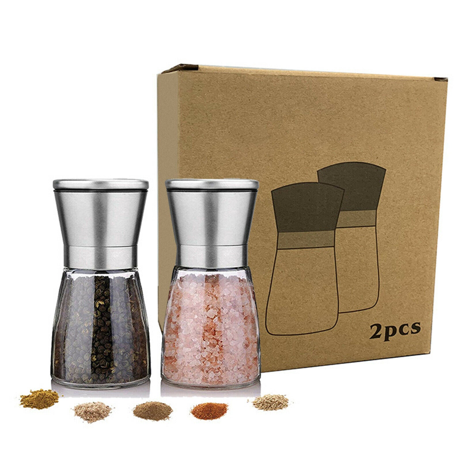 Manual Adjustable Salt and Pepper Grinder Coarse Mill Kitchen Tool Short