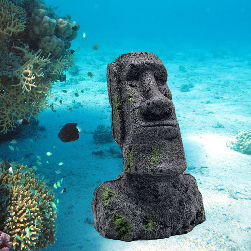 Aquarium Moai Easter Island Statues Lawn Planer Landscape Desktop Decoration