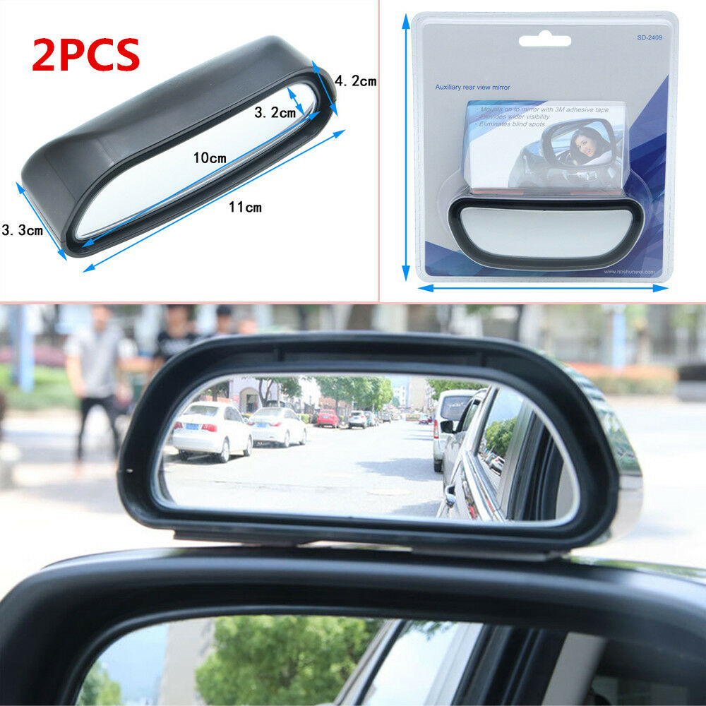 2PCS Car SUV Rearview Mirror Blind Spot Side Wide Angle View HD Glass Universal