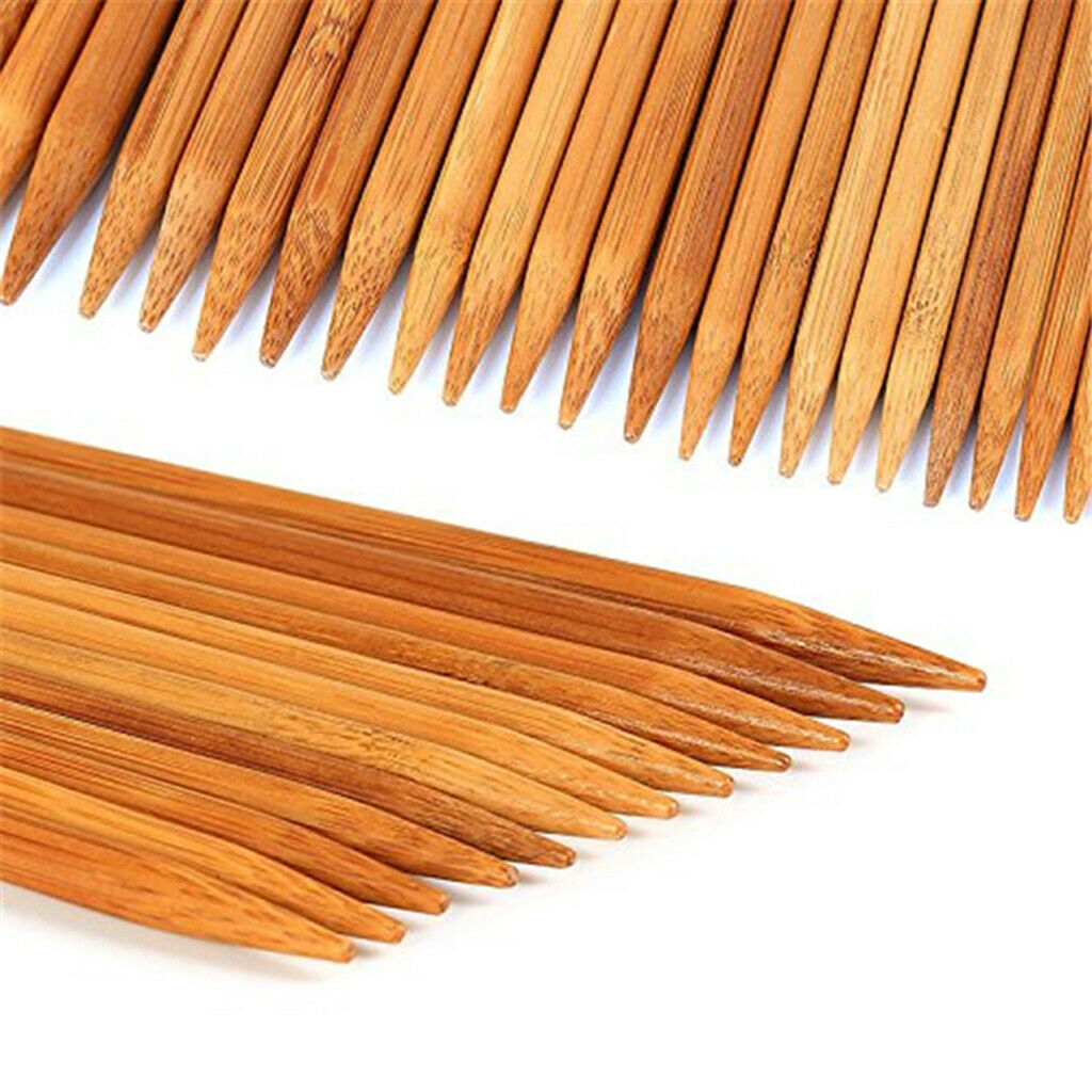 75pcs/kit 20cm Carbonized Bamboo Smooth Knitting Needles Double Pointed