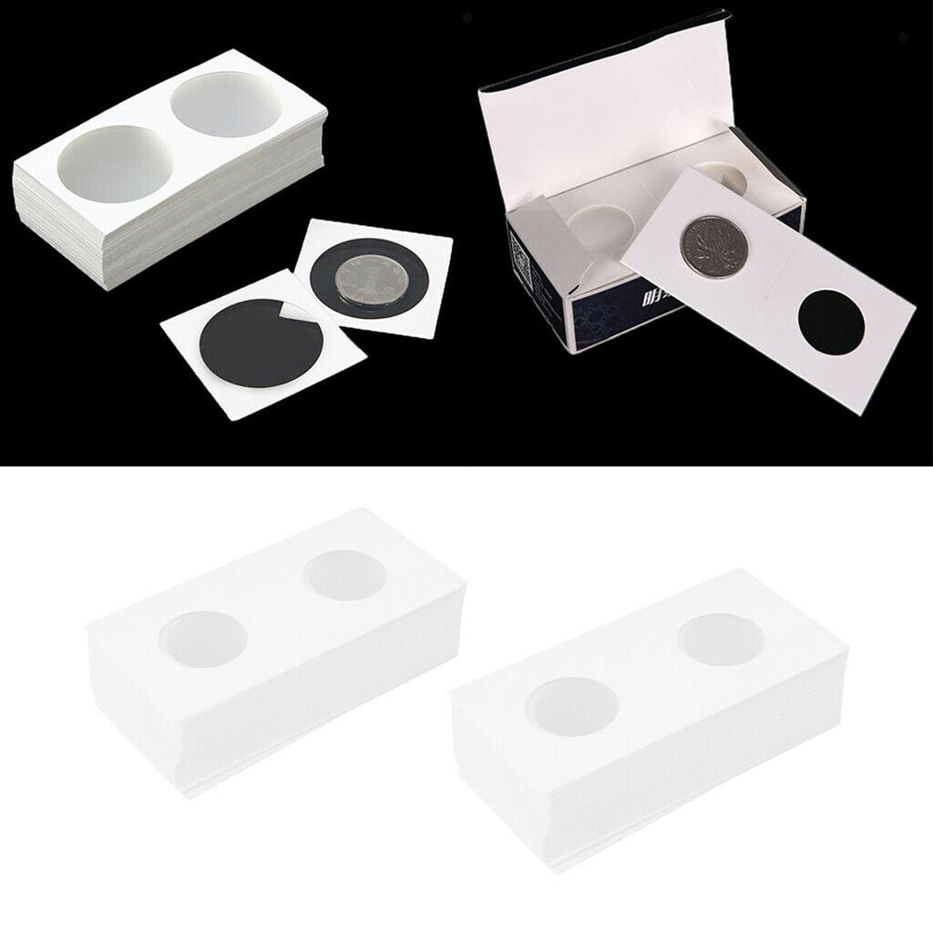 100 Pieces Coin Flips Mega Assorment 25mm Coin Holder Card for Storage