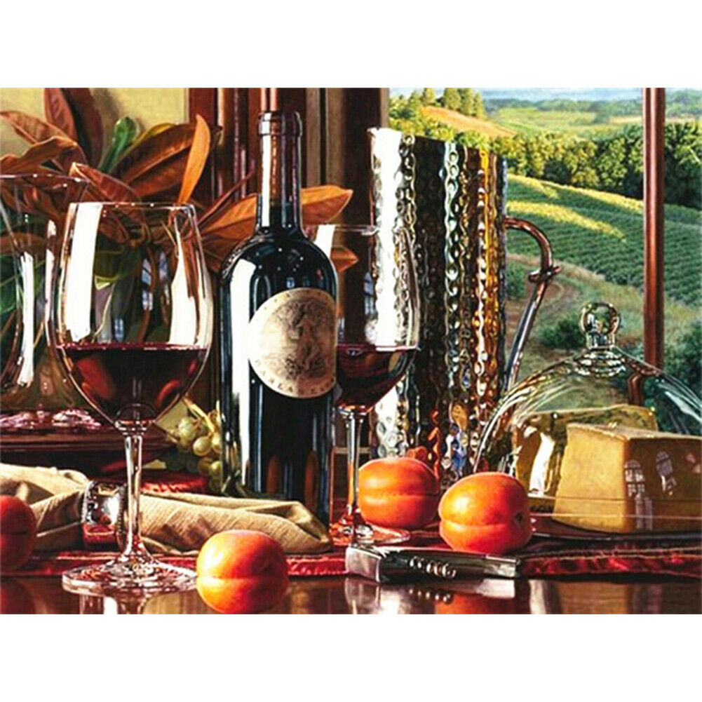 50x40cm Diamond Painting Kits Full Square Red Wine 5D DIY Room Home Decor @