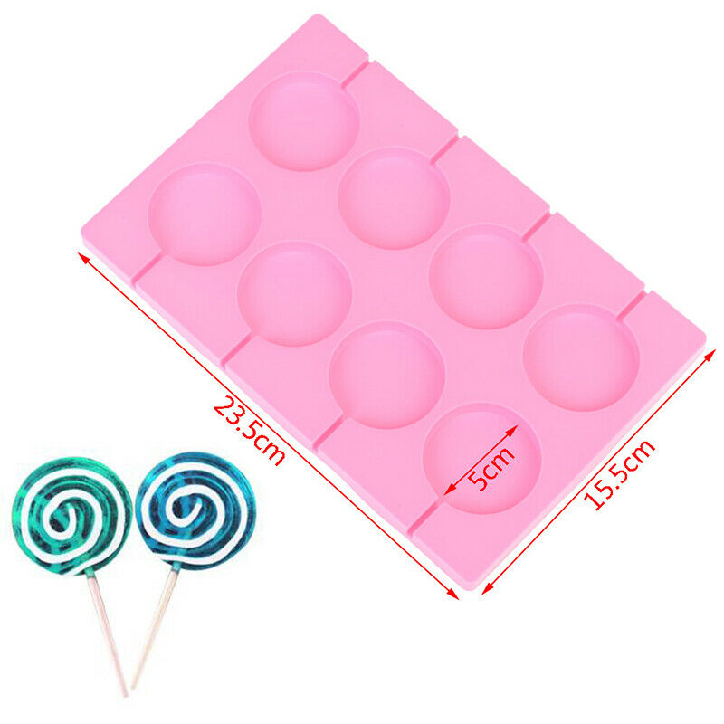 8 Holes Silicone Mold Big Round Lollipop Mold Cake Decorating Tools KitchenFCA