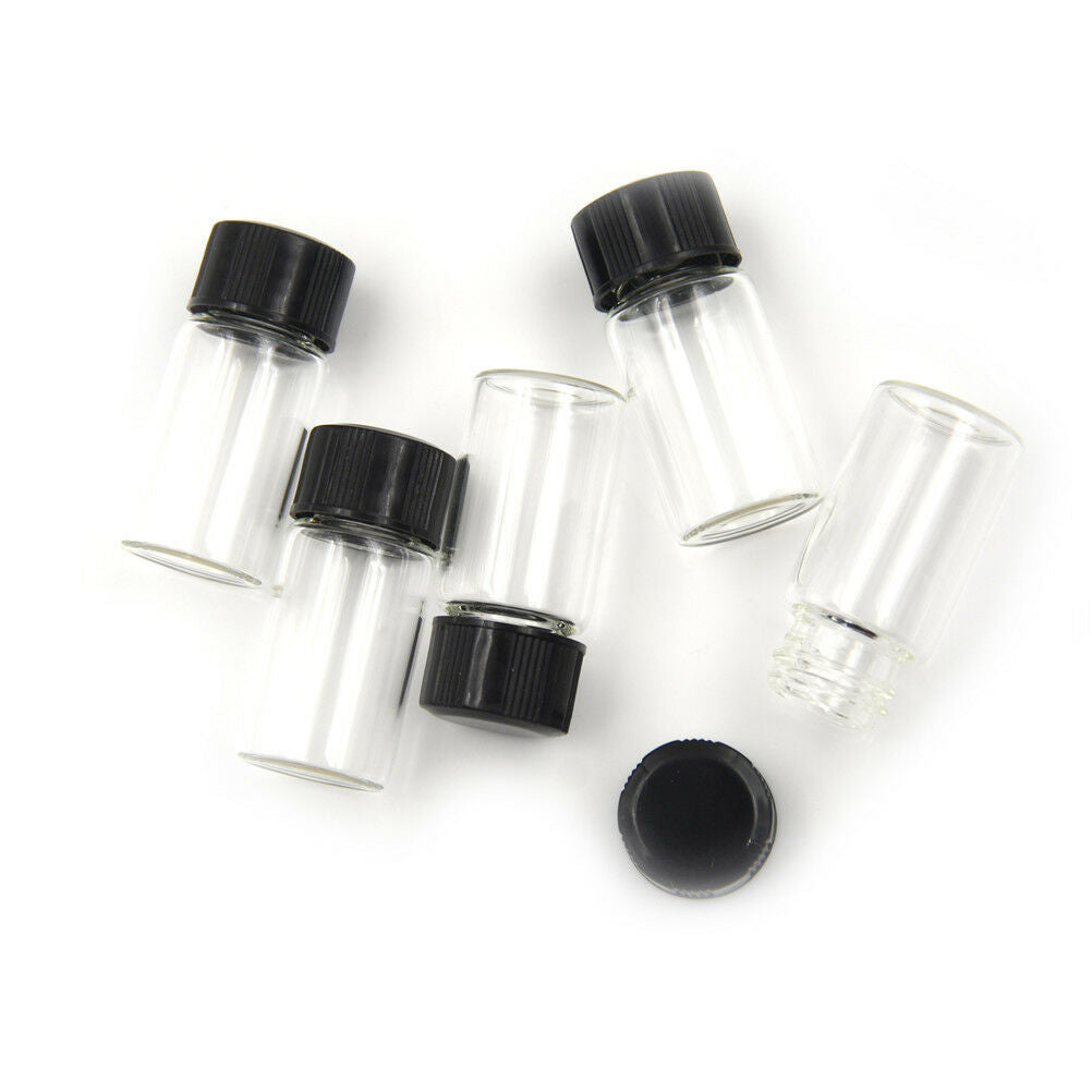 5Pcs 3ml Small Cute Glass Vials Bottles Clear Containers With Screw Ca.l8
