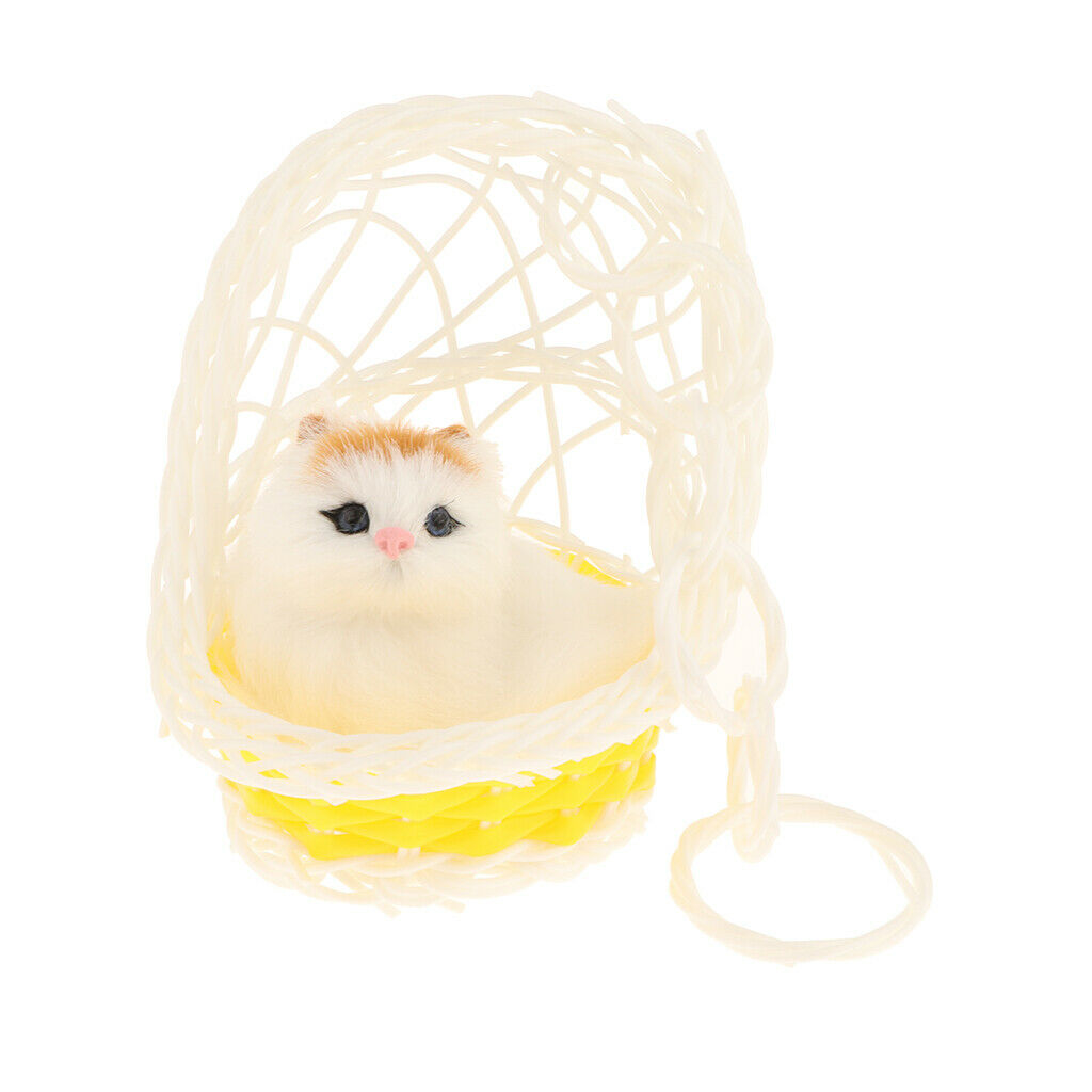 Home Office Durable Basket Cat Ornament Craft Decoration