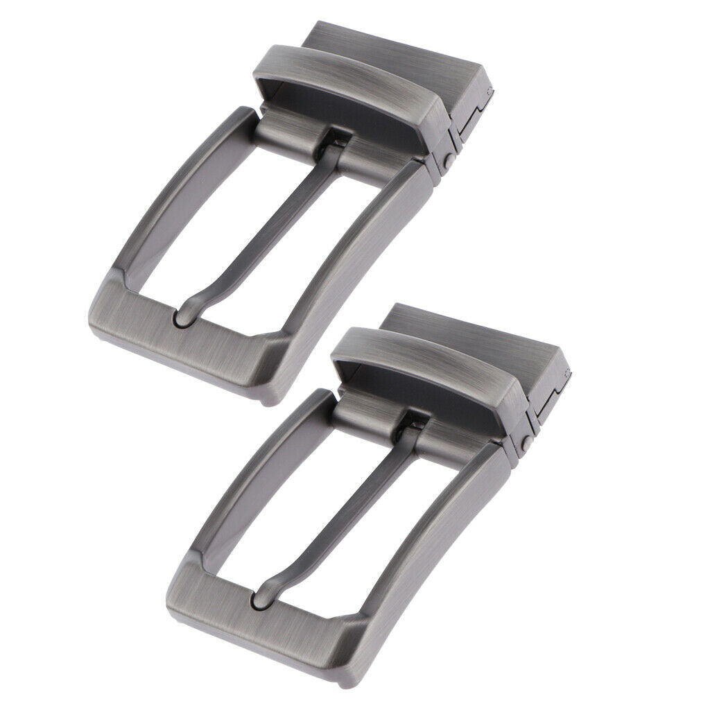 Prettyia 2x Reversible Alloy Belt Buckle Single Prong Rectangular Pin Buckle