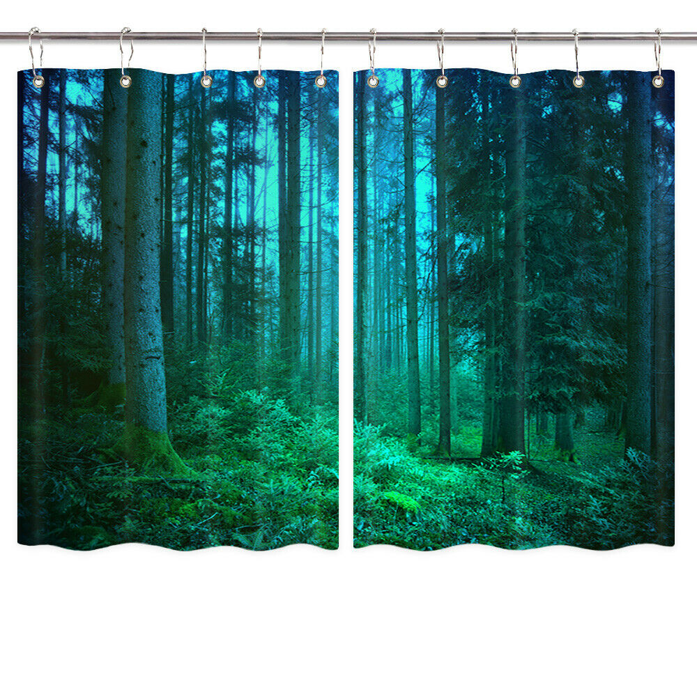 Nature Dawn Forest Window Treatments for Kitchen Curtains 2 Panels,55X39inch