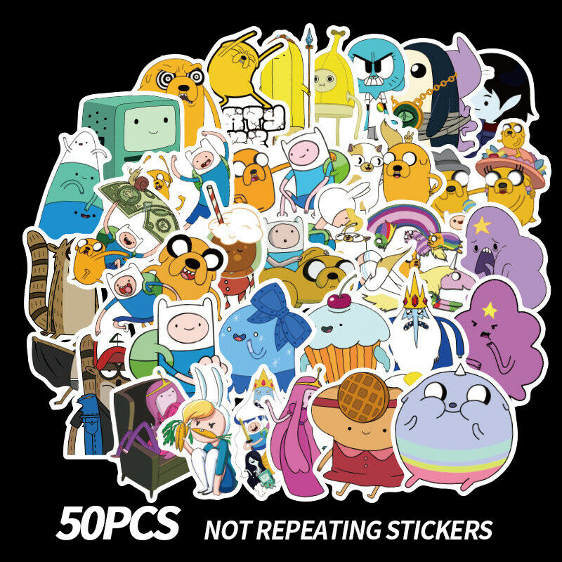 50pcs Cartoon Adventure Time Waterproof Girl Stickers Skateboard DIY StickerBDA