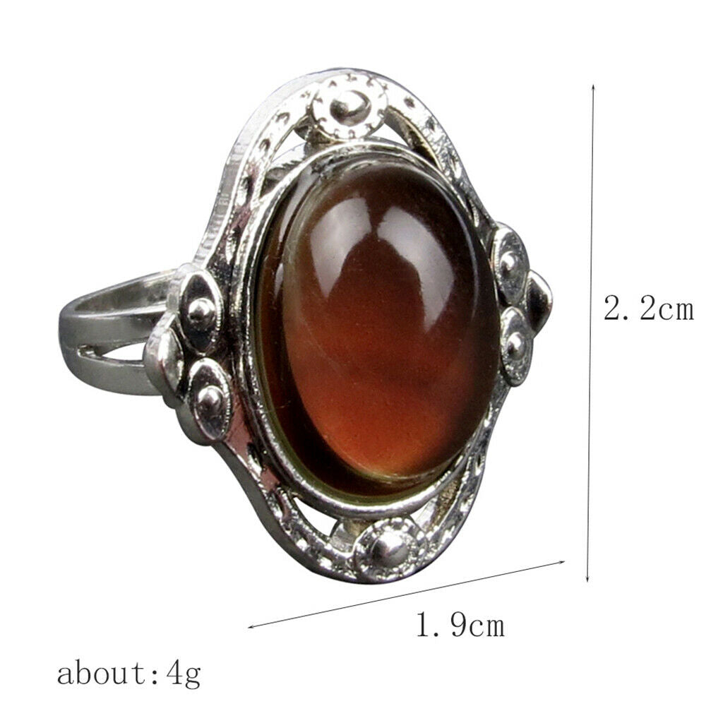 Zinc Alloy Oval Pendant Ring, Color Change Mood Necklace Choker Emotion Jewelry