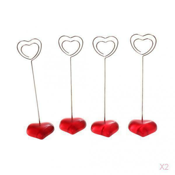 10x Red Heart Photo / Memo / Clip Note Wire Hold Chalkboard Door Number Menu