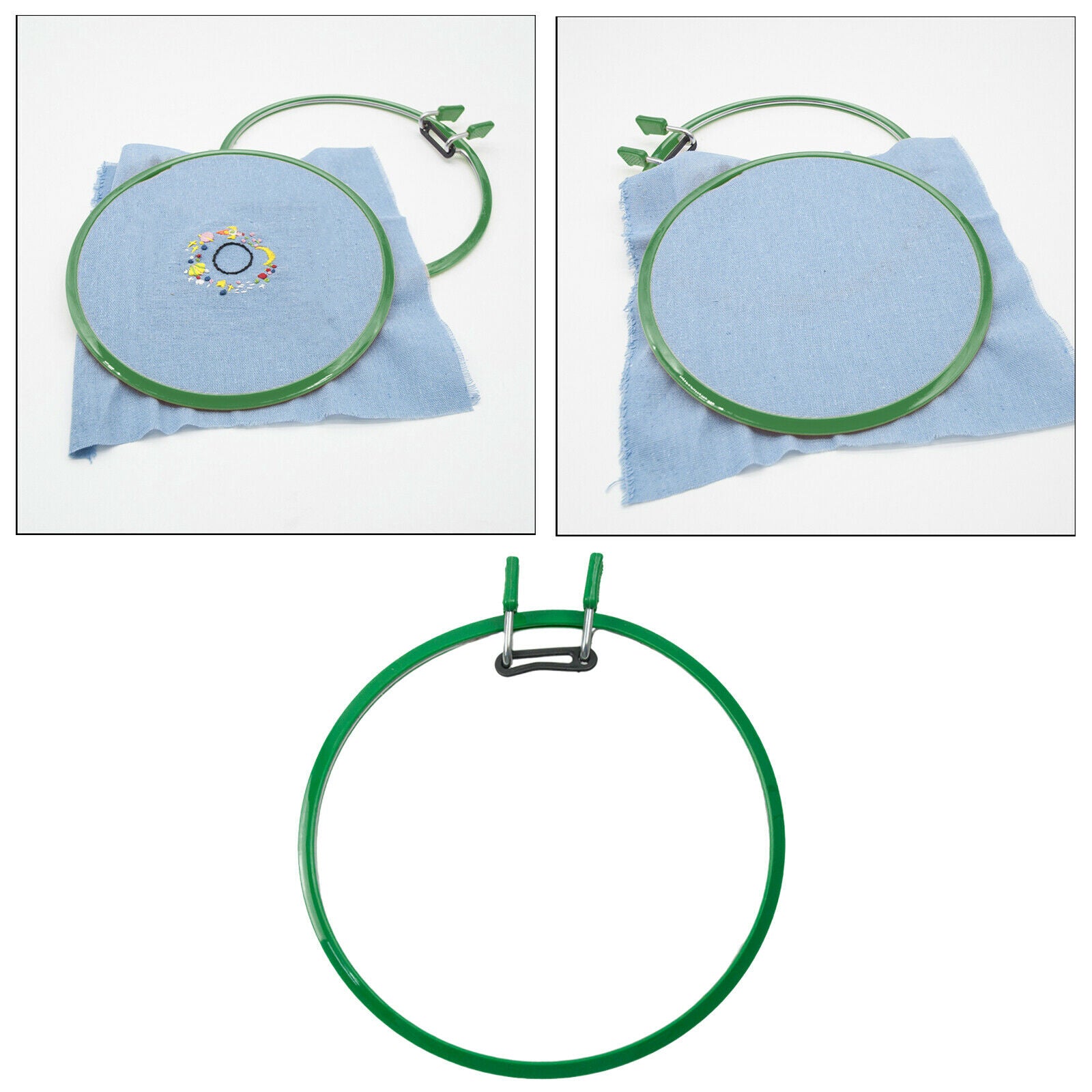 3pcs Embroidery Hoop Plastic Spring Tension Frame Ring Kid DIY Art Supplies